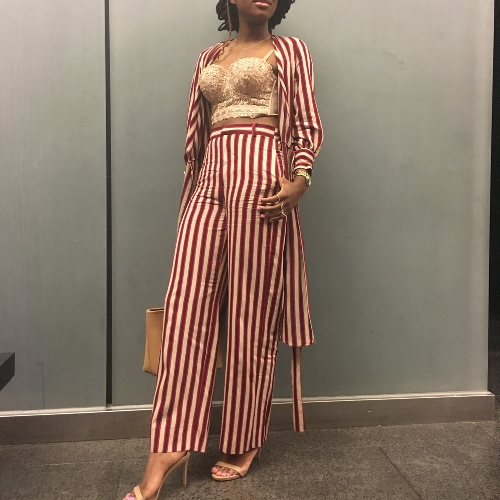 Zara Candy stripped Top & Bottom - Picture 2 of 4